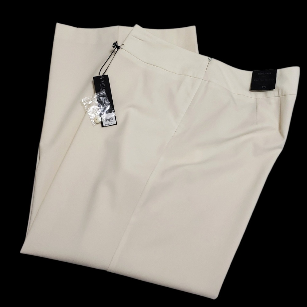 NWT Lane Bryant The Lena Wide Leg Trouser Pants Cream White Plus Size 20 Short